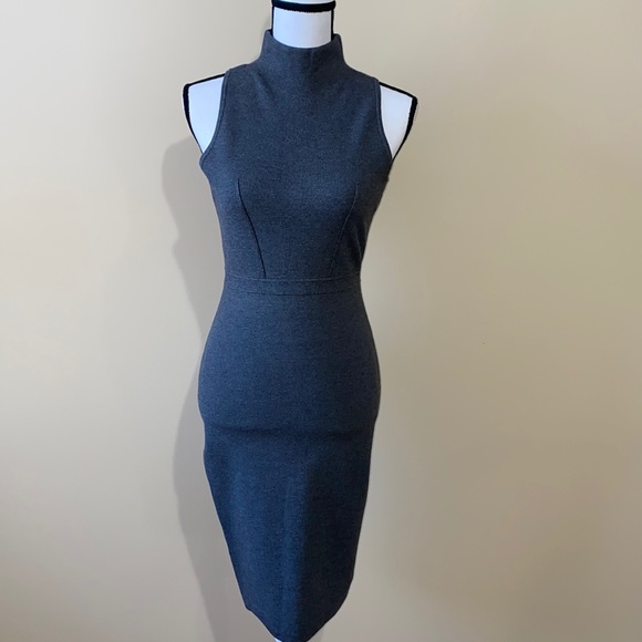 Milly Dresses & Skirts - NWOT Milly Grey Sleeveless Mock turtleneck Sheath dress Size small